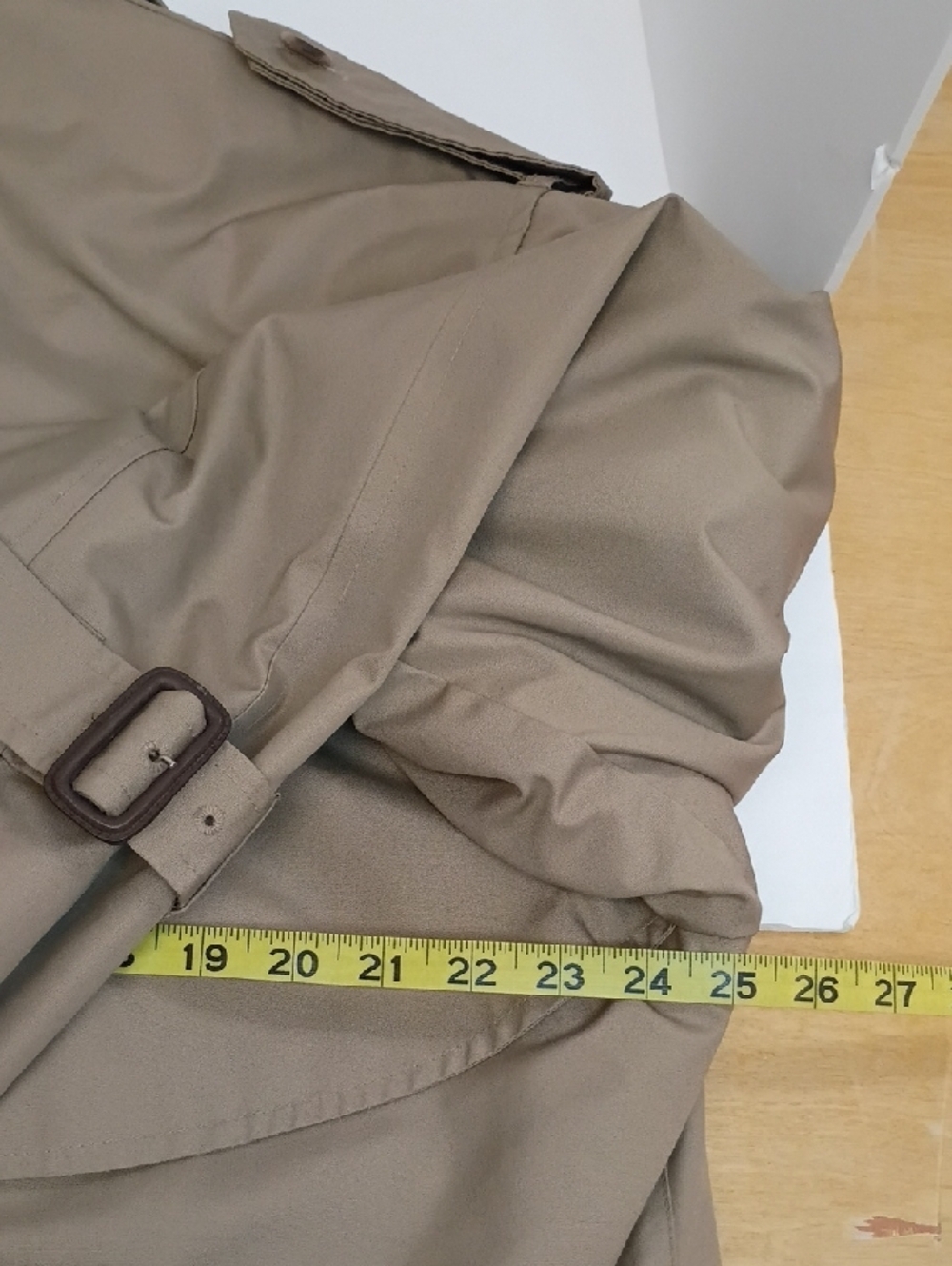 London Fog Vintage Khaki Trench Coat Belted Lined Double Breasted 40R - Picture 8 of 10